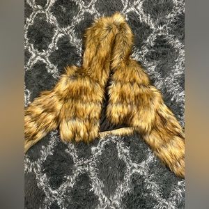 Fashion Nova Faux Fur Jacket - Brown